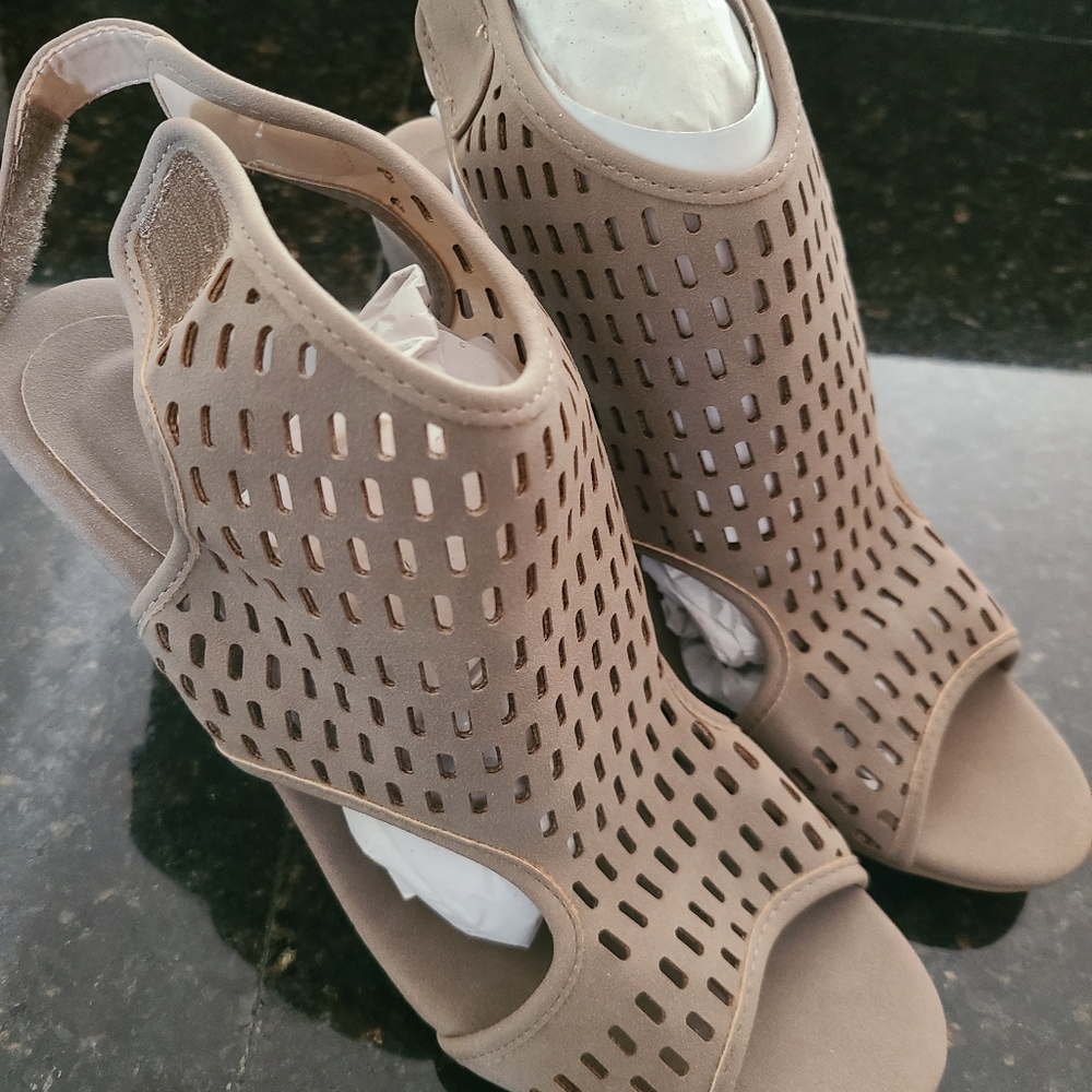 Avon Taupe Wedge Heel Shoes